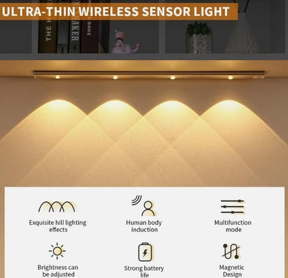 LED Motion Sensor Cabinet Light – Wireless, USB Rechargeable & Smart!